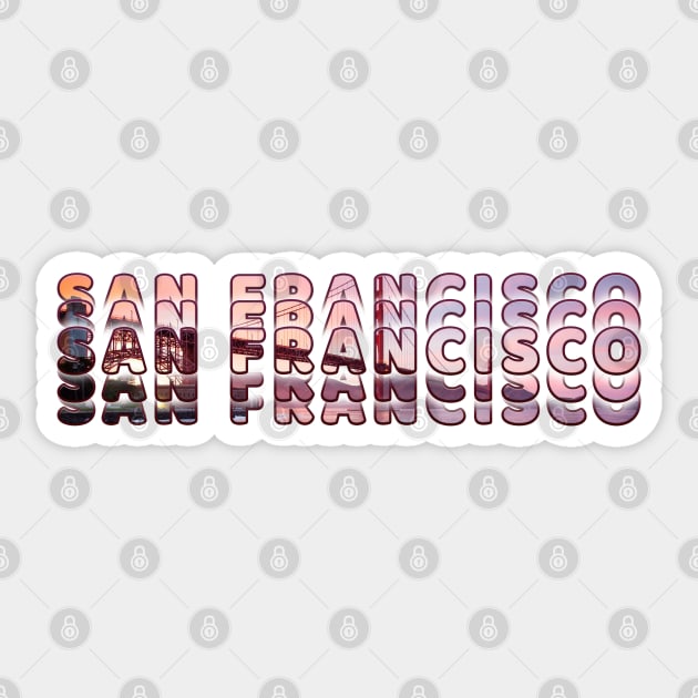 Global Cities: San Francisco City-USA Sticker by Da Vinci Feather